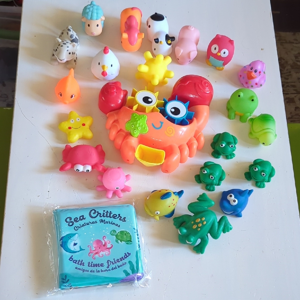 Toddler Colorful Orange Crab Bath Toy Set for Kids